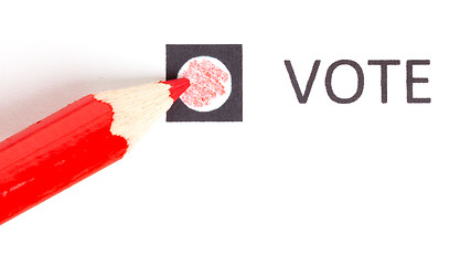 Image showing Red pencil used for voting