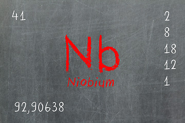 Image showing Isolated blackboard with periodic table, Niobium