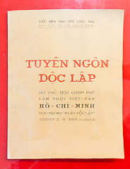 Image showing The original decleration of independence of Vietnam on display i