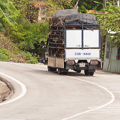 Image showing HUÉ, VIETNAM - AUG 4: Trailer filled with live dogs destined fo