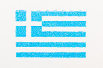 Image showing The flag of Greece printed on cartboard