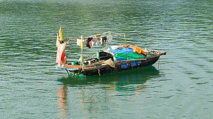 Image showing Fishing boat in the Ha Long Bay