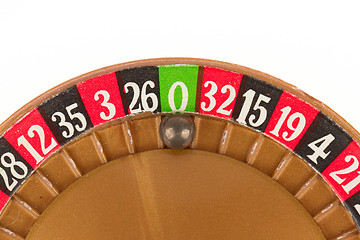 Image showing Used roulette wheel and ball