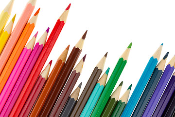 Image showing Many different color pencils