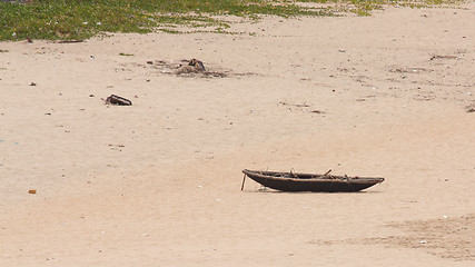 Image showing Abandoned wooden boat