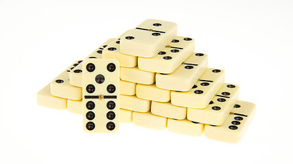 Image showing Stacks of dominoes