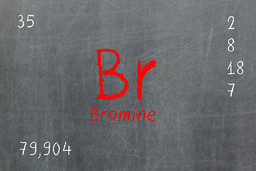 Image showing Isolated blackboard with periodic table, Bromine