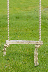 Image showing Old wooden tree swing