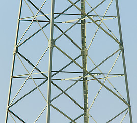 Image showing Stairs in an electricity pylon