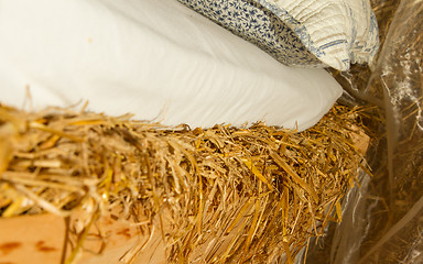 Image showing Bed on top of a haystac