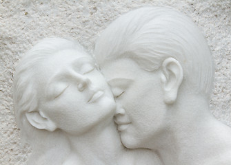 Image showing Beautiful sculpture at a Vietnamese cemetery