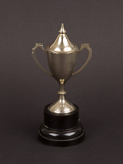 Image showing Very old trophy cup isolated