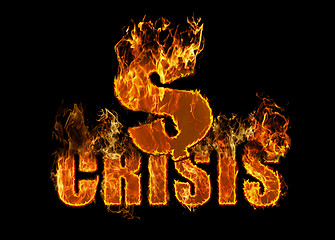 Image showing Fire dollar sign on black background