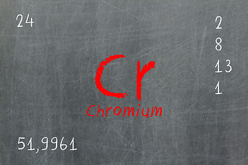 Image showing Isolated blackboard with periodic table, Chromium