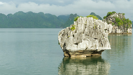 Image showing Limestone rocks in Halong Bay, Vietnam