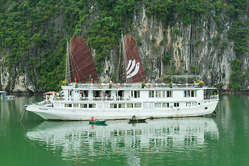 Image showing Tourist Boat in Halong Bay, Vietnam