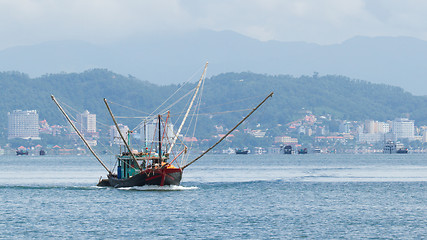 Image showing Fishing boat in the Ha Long Bay