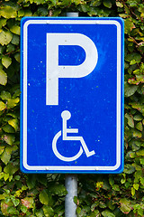 Image showing Parking sign for disable people 