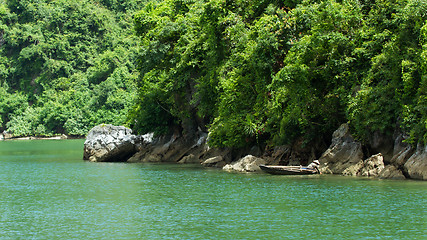 Image showing Fishing boat in the Ha Long Bay