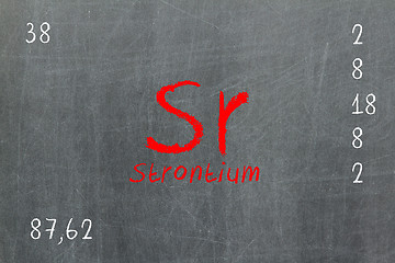 Image showing Isolated blackboard with periodic table, Strontium