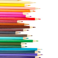 Image showing Many different color pencils