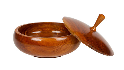 Image showing Wooden (dark wood) bowl