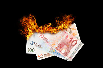 Image showing Burning money