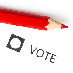 Image showing Red pencil used for voting