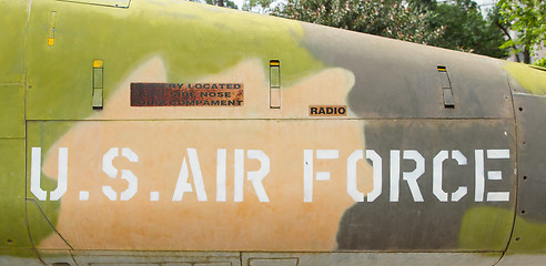 Image showing Nose of Vietnam war Airplane displayed in Vietnam