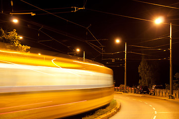 Image showing Tram at night