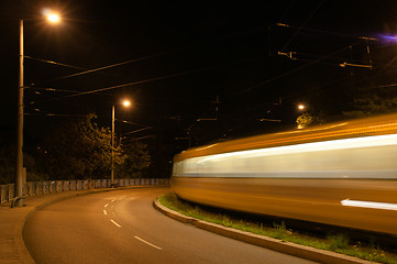 Image showing Tram at night