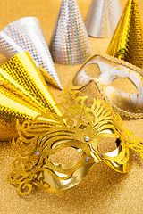 Image showing Party motive with carnival mask and party hat