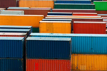 Image showing colorful freight containers