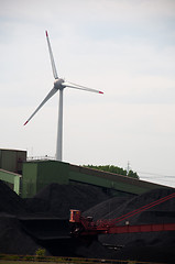 Image showing Windturbine With Coal Storage
