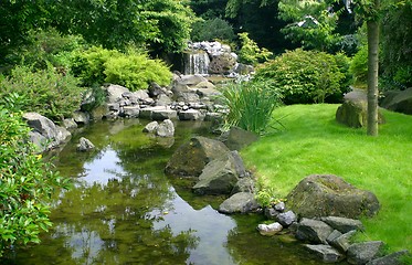 Image showing Japanese water garden