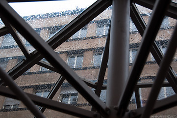 Image showing Modern Facade on a rainy day