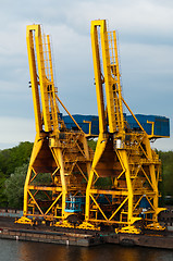 Image showing Shipping Cranes