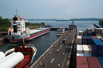 Image showing Locks at Exit of Kiel Canal, Germany