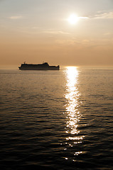 Image showing Ship At Sunset