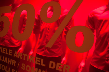 Image showing Shop Window With 50% sales written in German