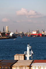Image showing Approaching Hamburg Harbor