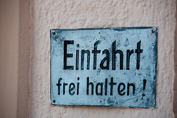 Image showing Old German No Parking Sign
