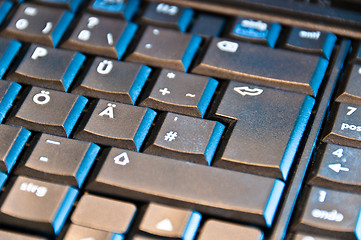 Image showing Closeup of laptop keys