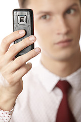 Image showing Using cell phone