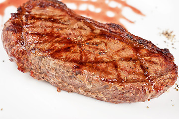 Image showing Juicy rib-eye beef steak