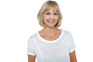 Image showing Casual portrait of smiling middle aged woman