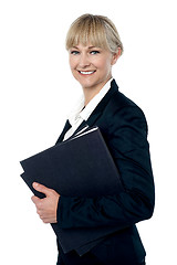 Image showing Pretty business woman ready to attend meeting