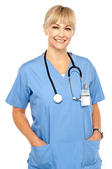 Image showing Pretty medical professional posing casually