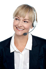 Image showing Business executive implementing the product through telecalling