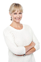 Image showing Stylish fashion woman in knitted clothing